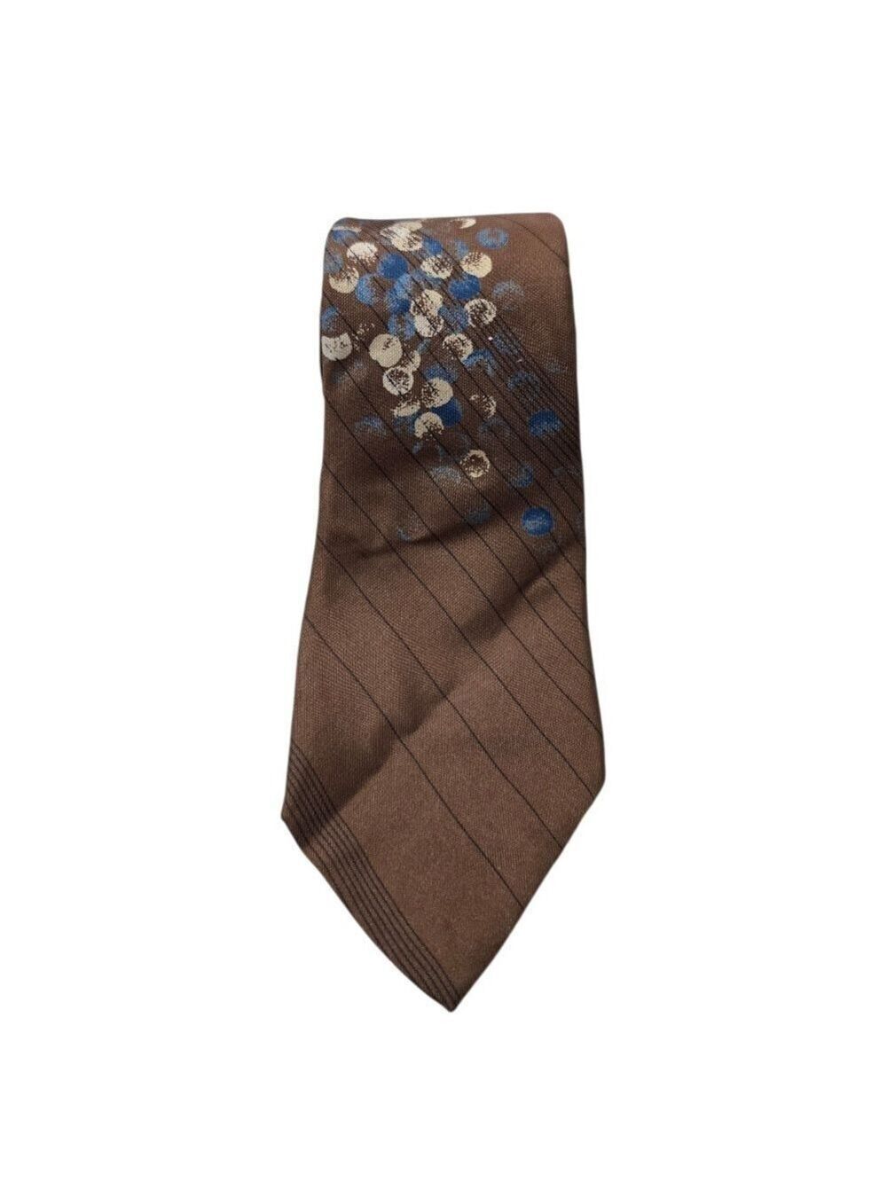 Giorgio Sant'Angelo Brown Floral Vintage Silk Tie